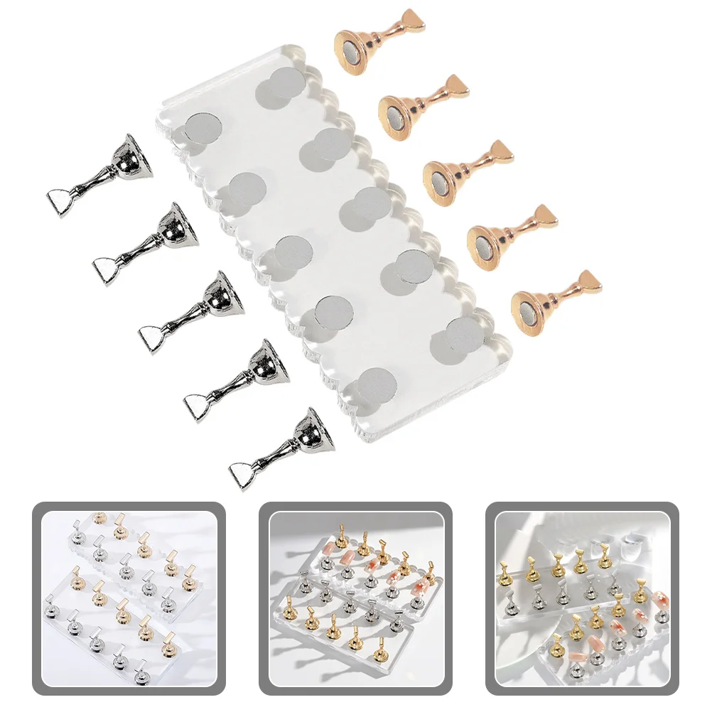 

1Set Nail Holder Stand Fake Nails Display Press on Nail Practice Stand for Salon Home Use Press on Nails Holder