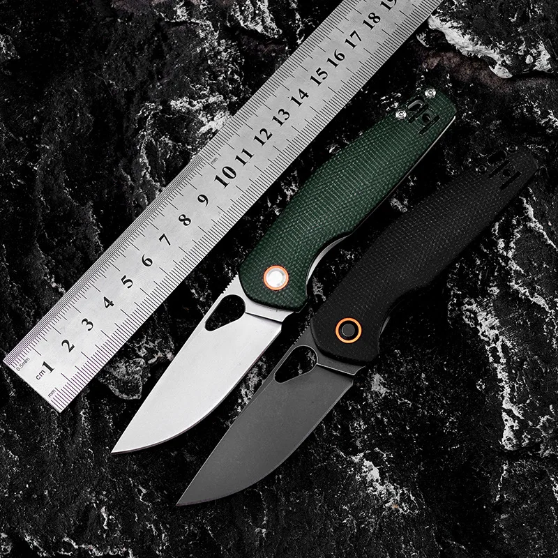 새로운 J325 접는 칼 D2 블레이드 Micarta 핸들 캠핑 생존 야외 사냥 전술 자기 방어 포켓 나이프 EDC Multitool