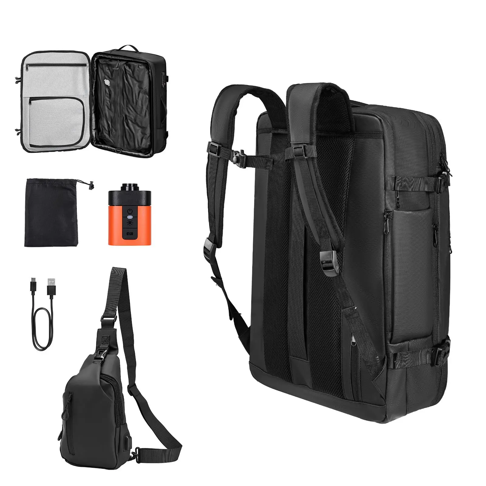 Vacuum Travel Backpack, 80L, Expandable Vacuum Seal Compression Travel Backpack with Pump, with TSA-Approved Lock, Airback Vacpa