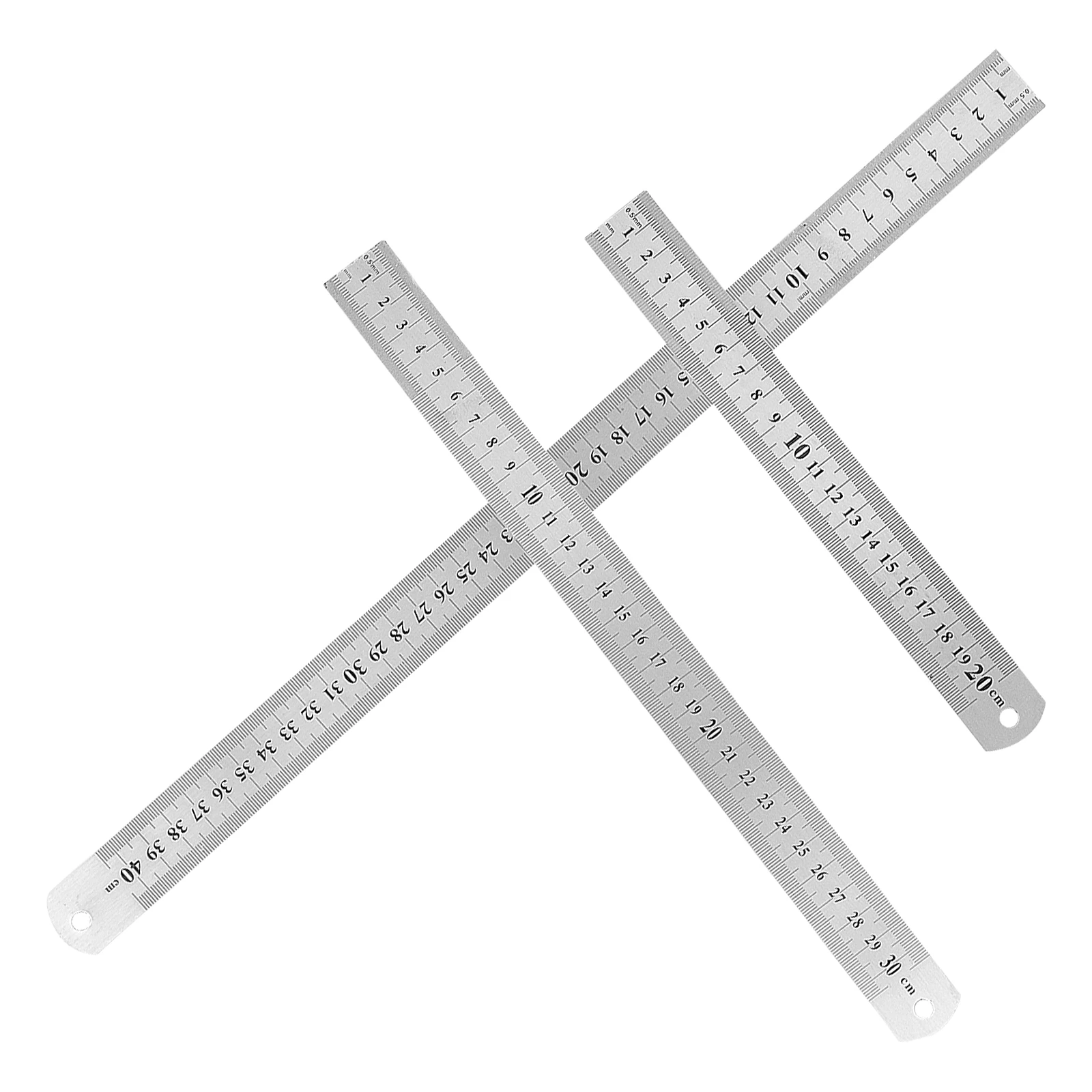 3Pcs Metal Scale Ruler Precision Stainless Steel Ruler No Edge Safe Design for Journaling Baking Crafting Office Organization