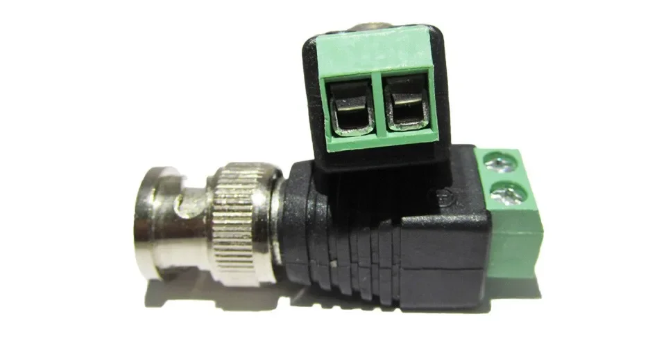 10pcs Male Metal BNC Connector with DC Connector Plug Screw Terminal  UTP Video Balun for CCTV Surveillance Camera CCTV system
