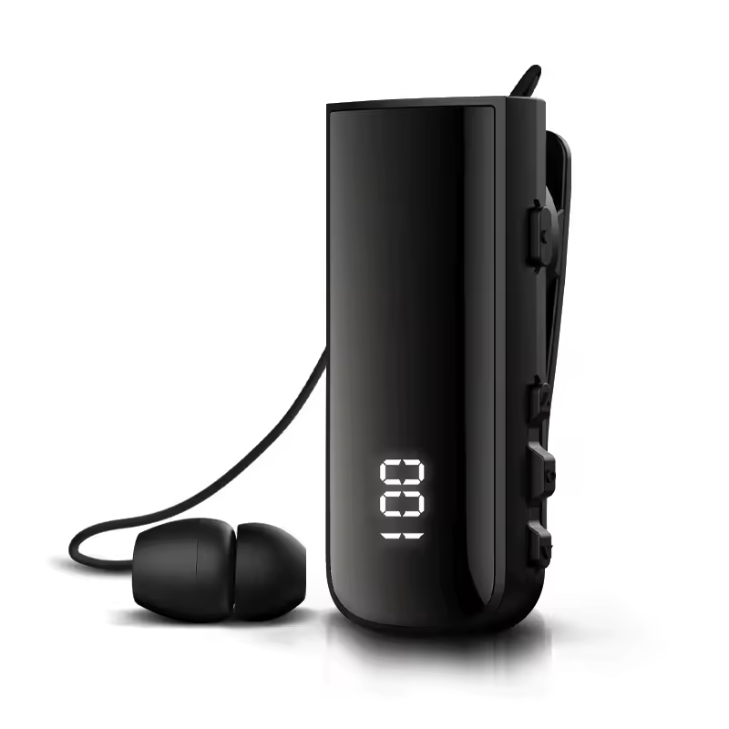 IPX7 Waterproof Noise Cancelling Wireless Bluetooth Headphone Call Remind Vibration Retractable Headset BT5.2 Talk 25 Hrs 170mah
