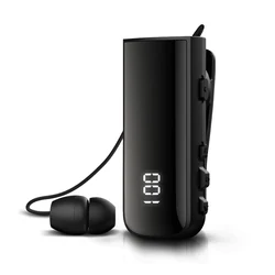 IPX7 Waterproof Noise Cancelling Wireless Bluetooth Headphone Call Remind Vibration Retractable Headset BT5.2 Talk 25 Hrs 170mah