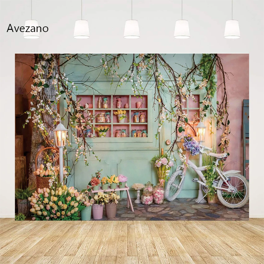 

Avezano Backdrops for Product Photography Flowers Shop Background Girl Birthday Portrait Decor Cake Smash Floral Backdrop Props