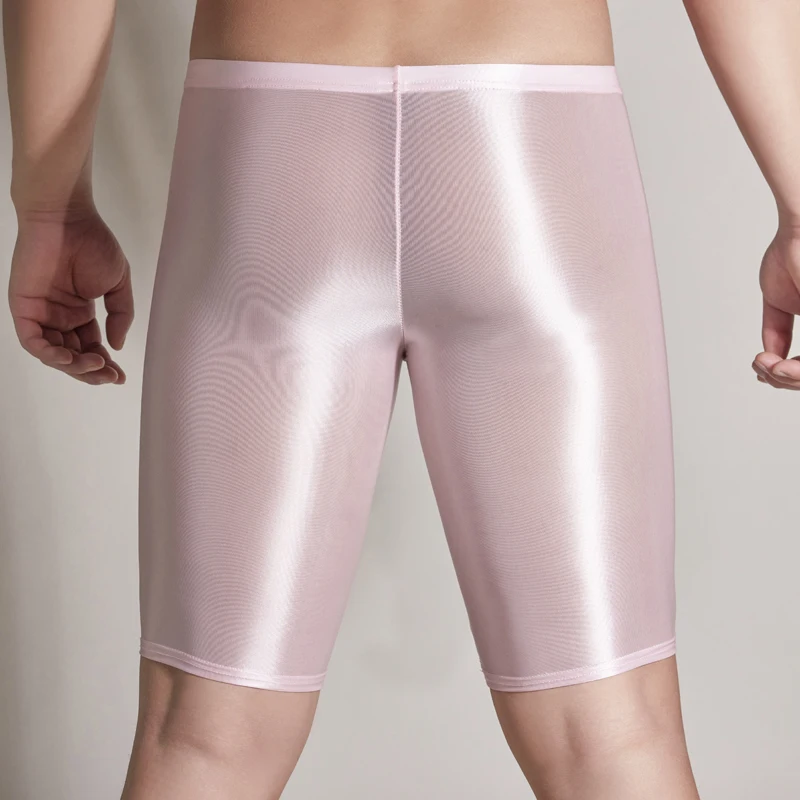 

Knee Length Men's Shorts Transparent Low Rise Elastic Waist Swimming trunks Tights Sheer Capri Pants Sexy Underwear Lingerie