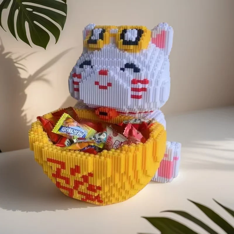6466 bloques de construcción modelo DIY de gato volador de bolsillo, bloques de construcción de rompecabezas creativos diseñados para jóvenes y adultos, decoración del hogar