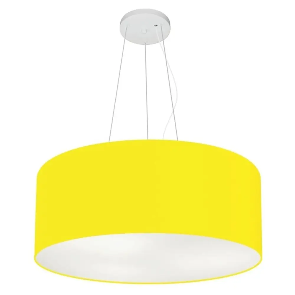 50x21cm Yellow Fabric Dome Md-4047 Cylindrical Pendant Chandelier-Bivolt