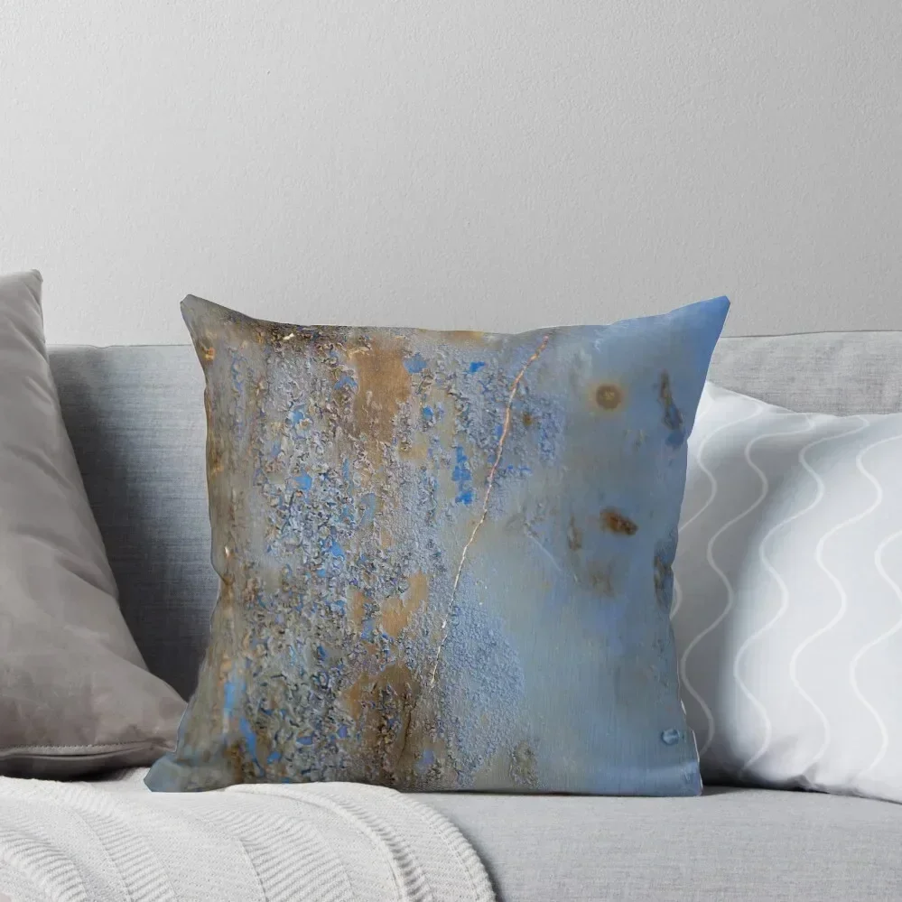 Blue Rusty Wall with Marks Throw Pillow Throw Pillow Covers Anime pillow