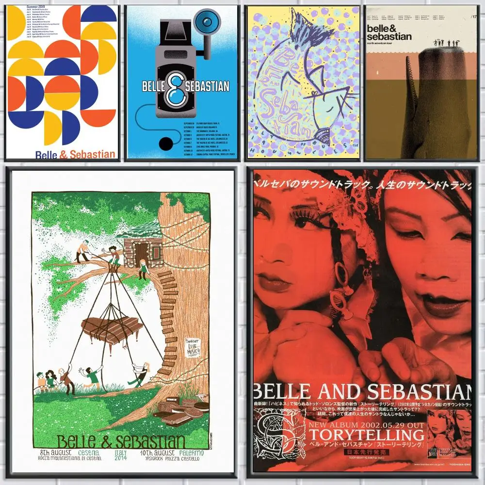 band B-Belle and Sebastian-N Poster Peel and Stick Wall Art for Cafe Office Bar and Home Decoration