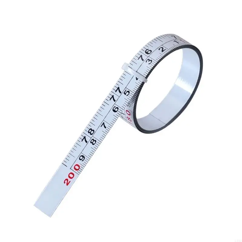 L9BE 1m/2m Workbench Ruler Adhesive Tape Measure Inch & Metric Double Scale Rust-Proof Rule Self-Adhesive Measuring Tape