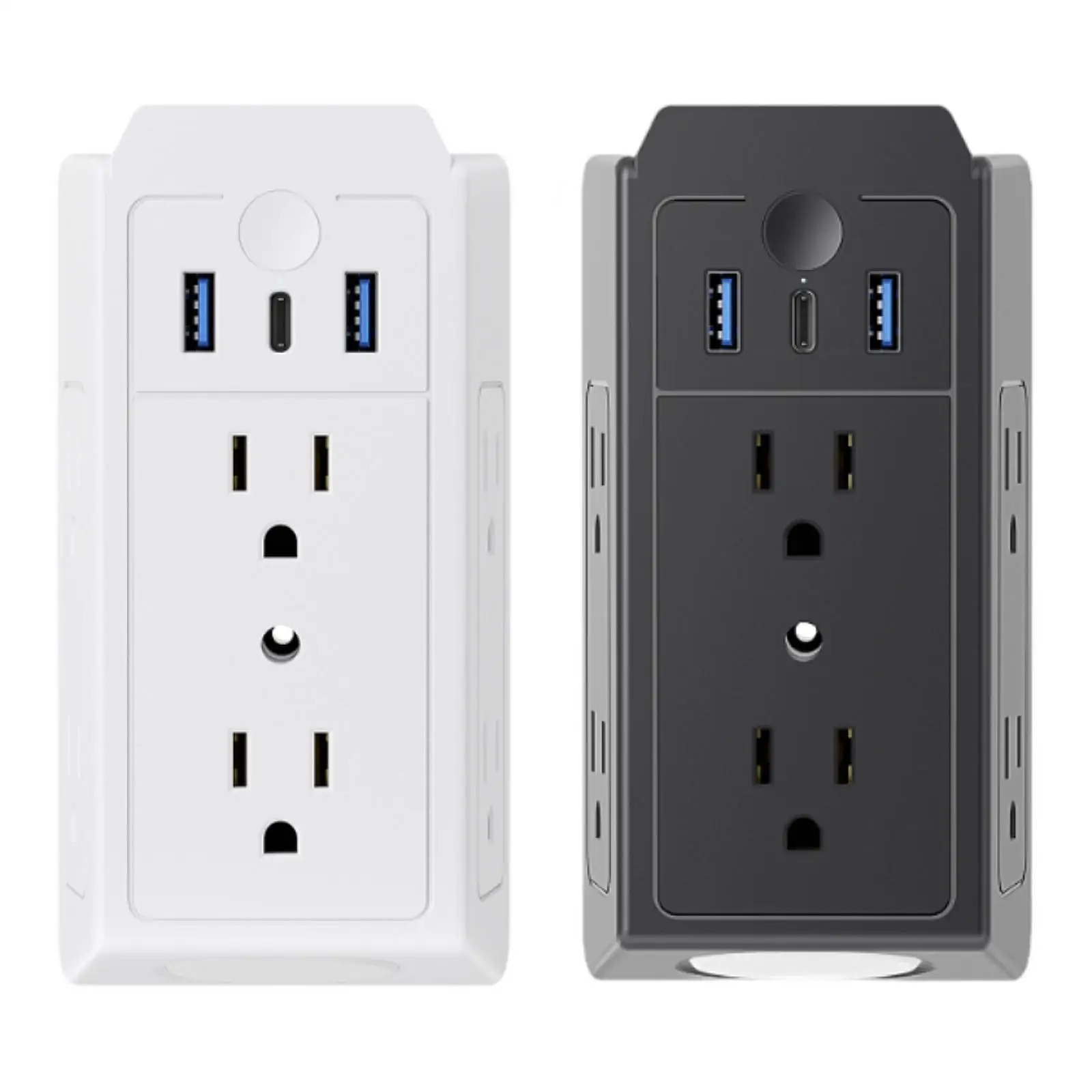 Extension de protection contre les surtensions à 6 prises, prise US 110V, multifonctionnelle, 3 faces