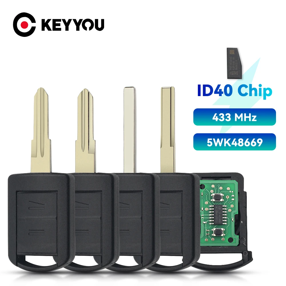 

KEYYOU Remote ID40 Chip 433 Mhz ASK Car Key For Opel Vauxhall Corsa c Meriva astra h j g d Combo Auto Key Car Accessories