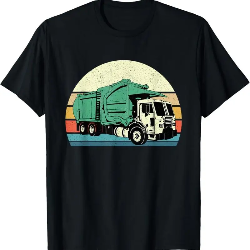 Retro Garbage Truck Dump Trash Collector Recycling Lover T Shirt