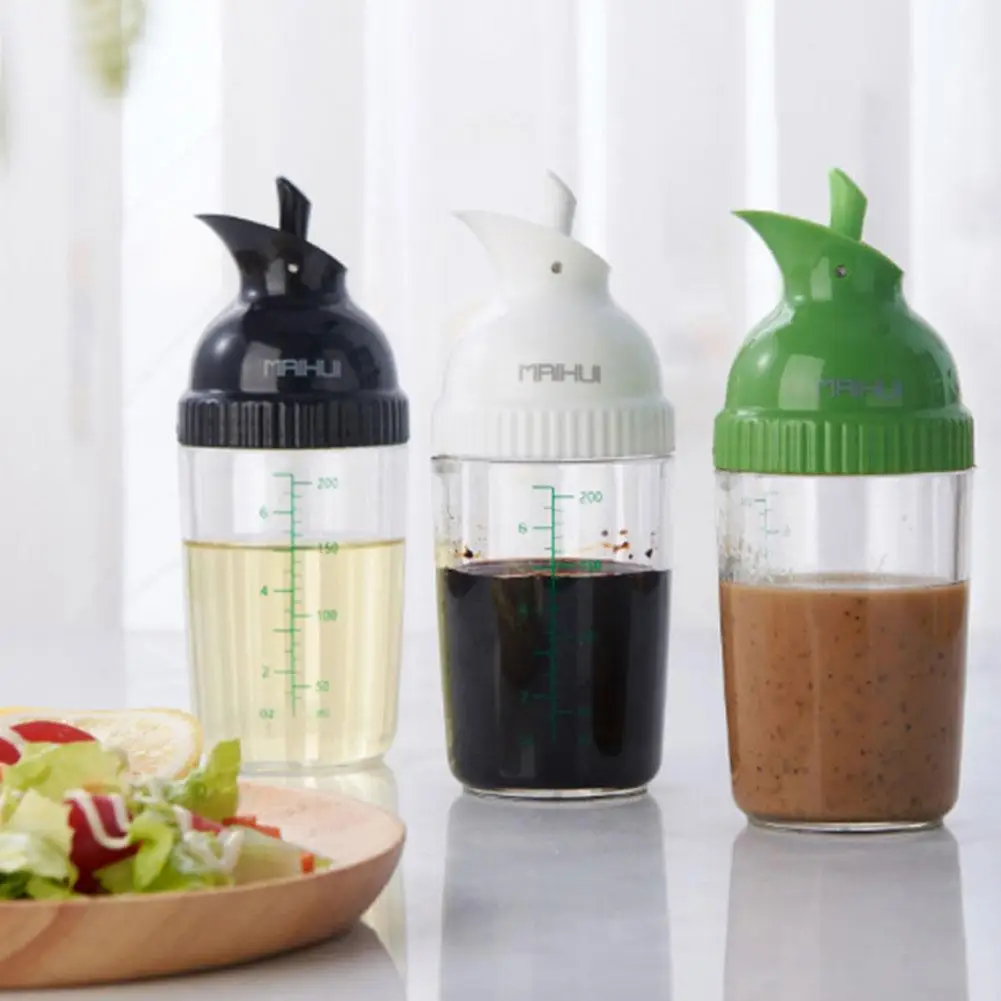 200ML Salad Dressing Shaker Easy Grip Sauces Dispenser Bottle Kitchen Supplies Mixer Sauces Universal Accessories Utensils Y4C4