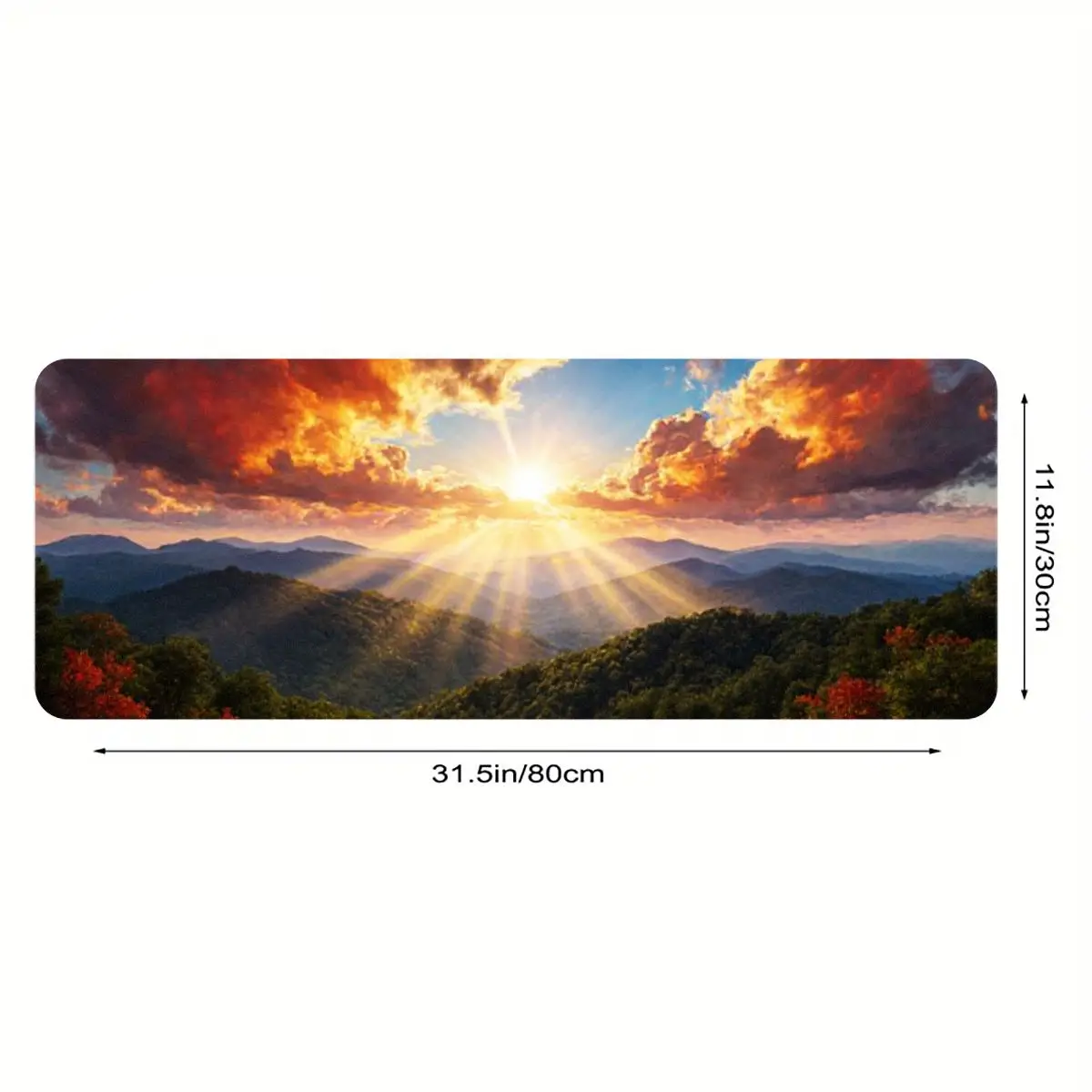 1 Piece Sunset Mountain Landscape Gaming Mouse Pad, Anti-Slip Base, HD Print, Perfect for Office and Gaming Use #1