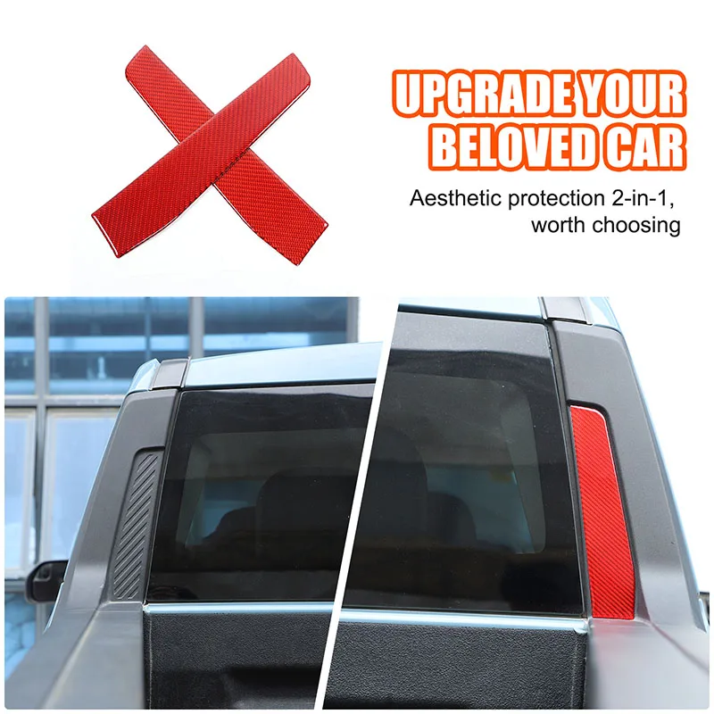 For 2022+ Ford Maverick Car Rear Bucket Groove Pad Sticker Real Carbon Fiber (Soft) Car Exterior Decoration 2-piece Set (Blue)
