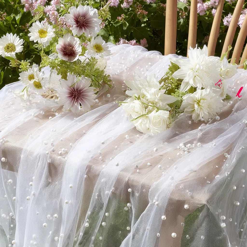 

Декоративная дорожка для стола с искусственными жемчужинами, подходит для украшения свадебных арок и праздничных мероприятий.