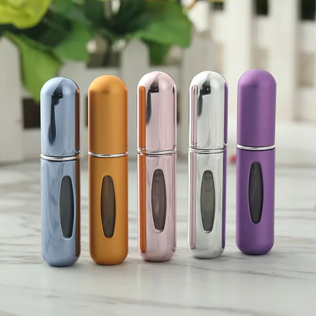 1 szt. 5ml Metalowy Flakon na Perfumy z Rozpylaczem, Przenośny Pojemnik Kosmetyczny Podróżny, Mini Atomizer