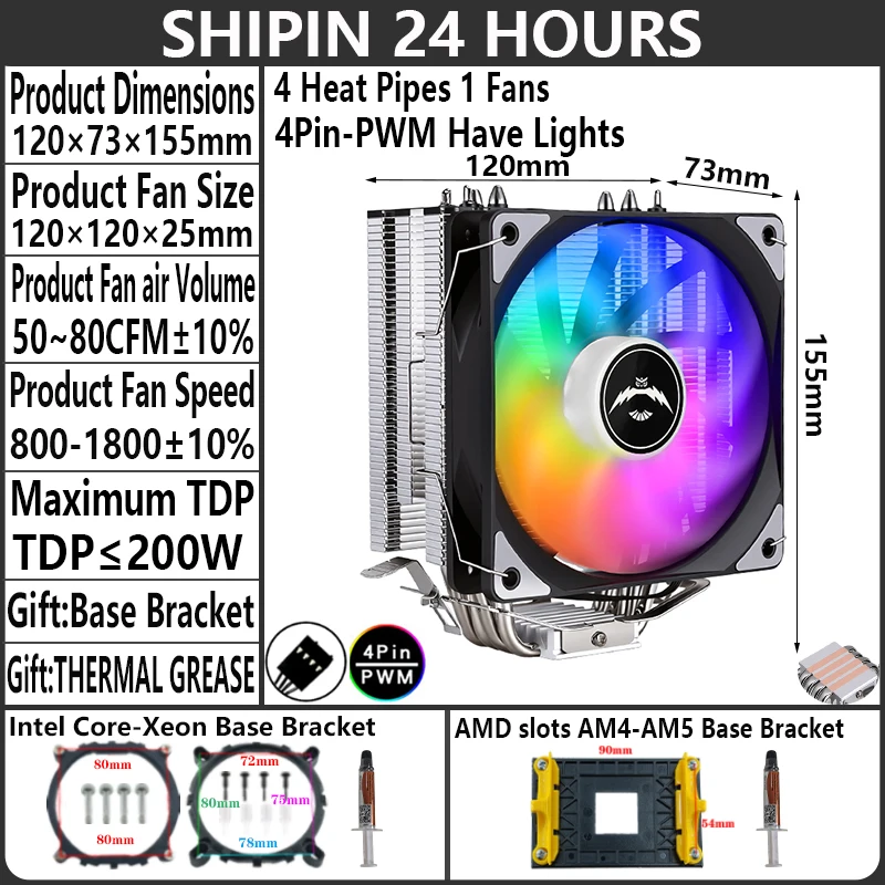 4Heat-pipes-1Fan4pin