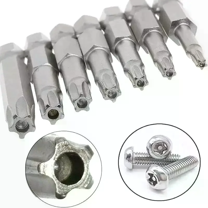 1/ Pcs Magnetic Fashion High Quality 7 Pcs S2 Magnetic Star Screw Driver 5 Point Screwdriver Bits 50mm 4