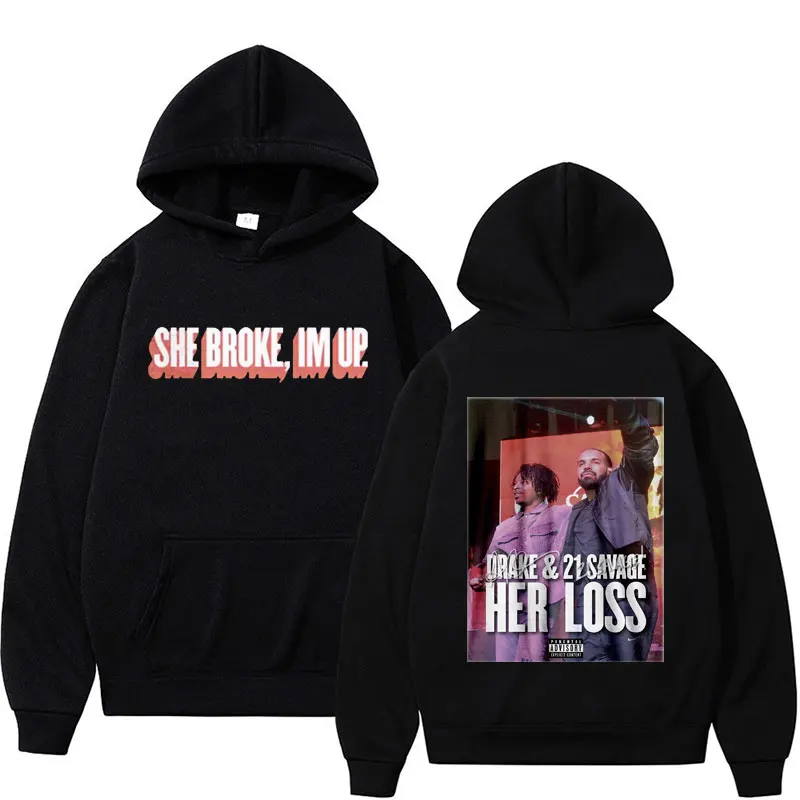 

Limited Drake & 21 Savage Album Her Loss Graphic Hoodies for Men Women Fashion Aesthetic Hoodie Hip Hop Rap Oversized Sweatshirt