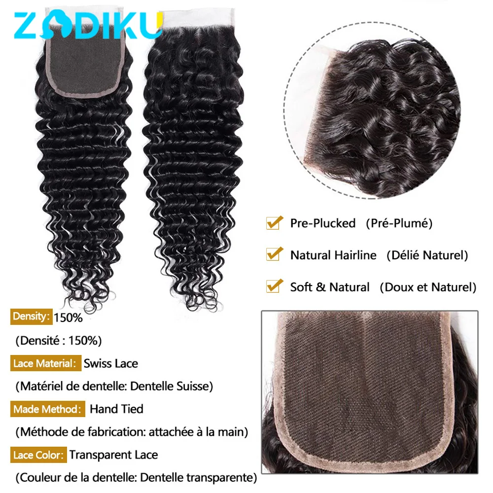 4x4 شفاف Hd الدانتيل إغلاق مجعد موجة عميقة 100% الشعر البشري فقط ريال HD الدانتيل الشفاف إغلاق الشعر البشري الخام HD Prepluck #2