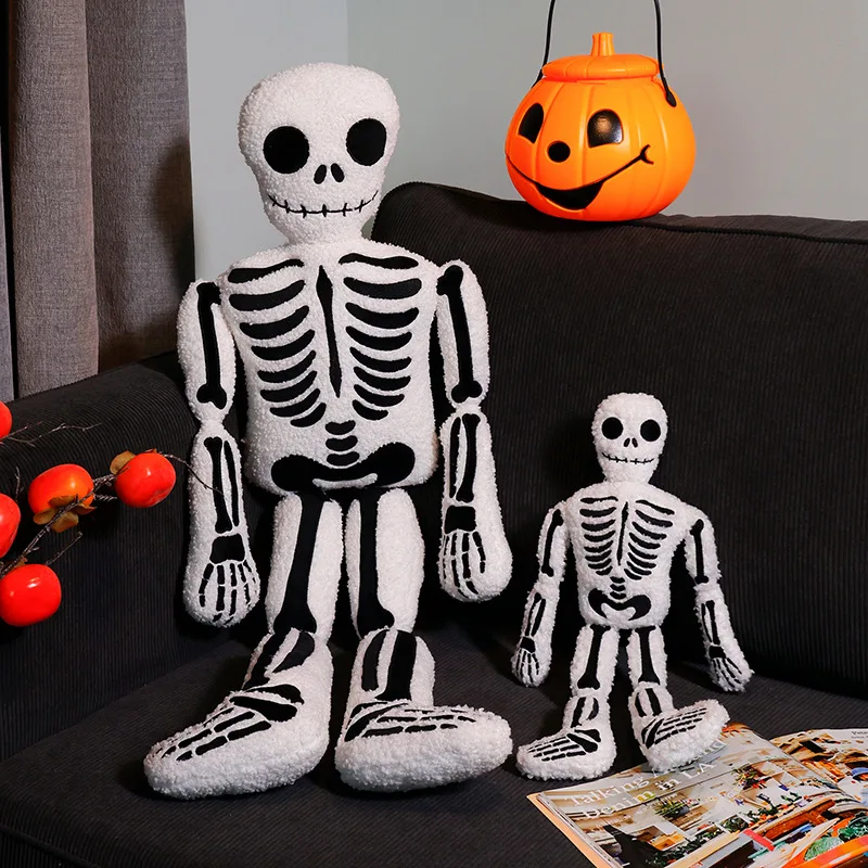 Funny Skeleton Halloween Gifts Horror Skeleton Man Pillow Stuffed Plush Skull Happy Halloween Decors Home Sofa Cushion