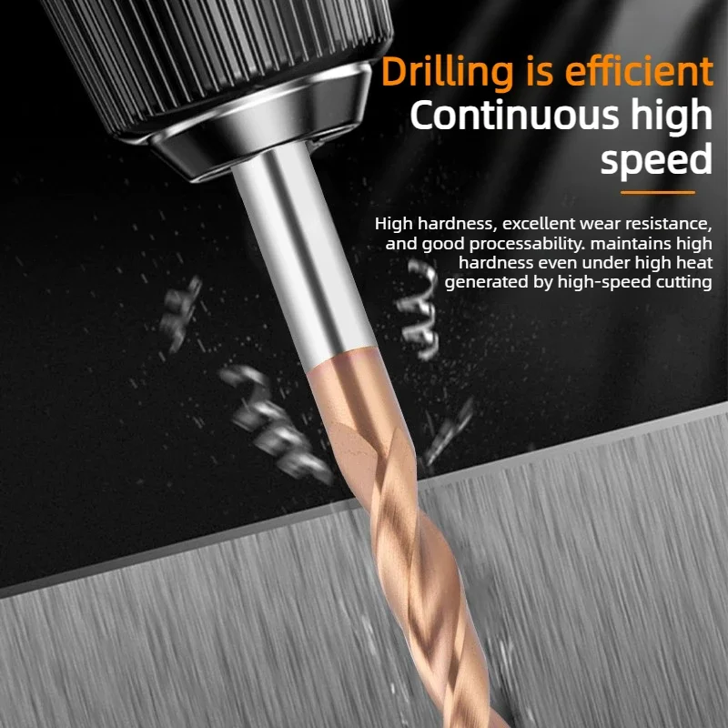 HRC65 Solid Carbide Twist Drill D2-16mm for Stainless Steel/Steel/Cast Iron, CNC Precision Hole Drilling Bit Tool