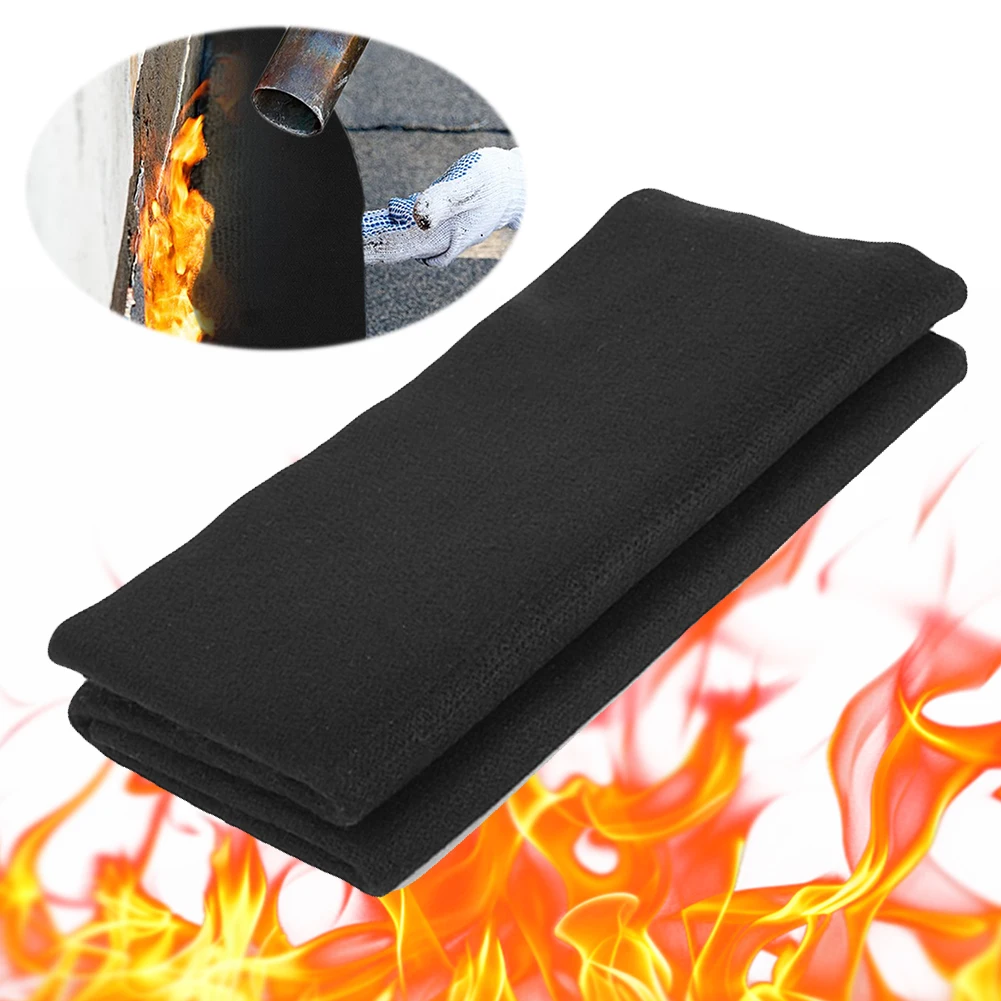 Flame Retardant Fabric Up To 1800°F Carbon Felt Fireproof Welding Blanket Brazing Heat Shield Mat for Torch Solder Plumbers