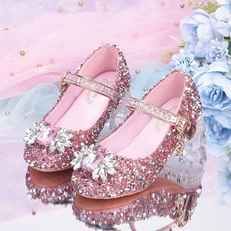 

Princess Girls Party Shoes Children Sandals Sequins High Heels Shoes Girls Sandals Peep Toe Spring Summer Kids Shoes