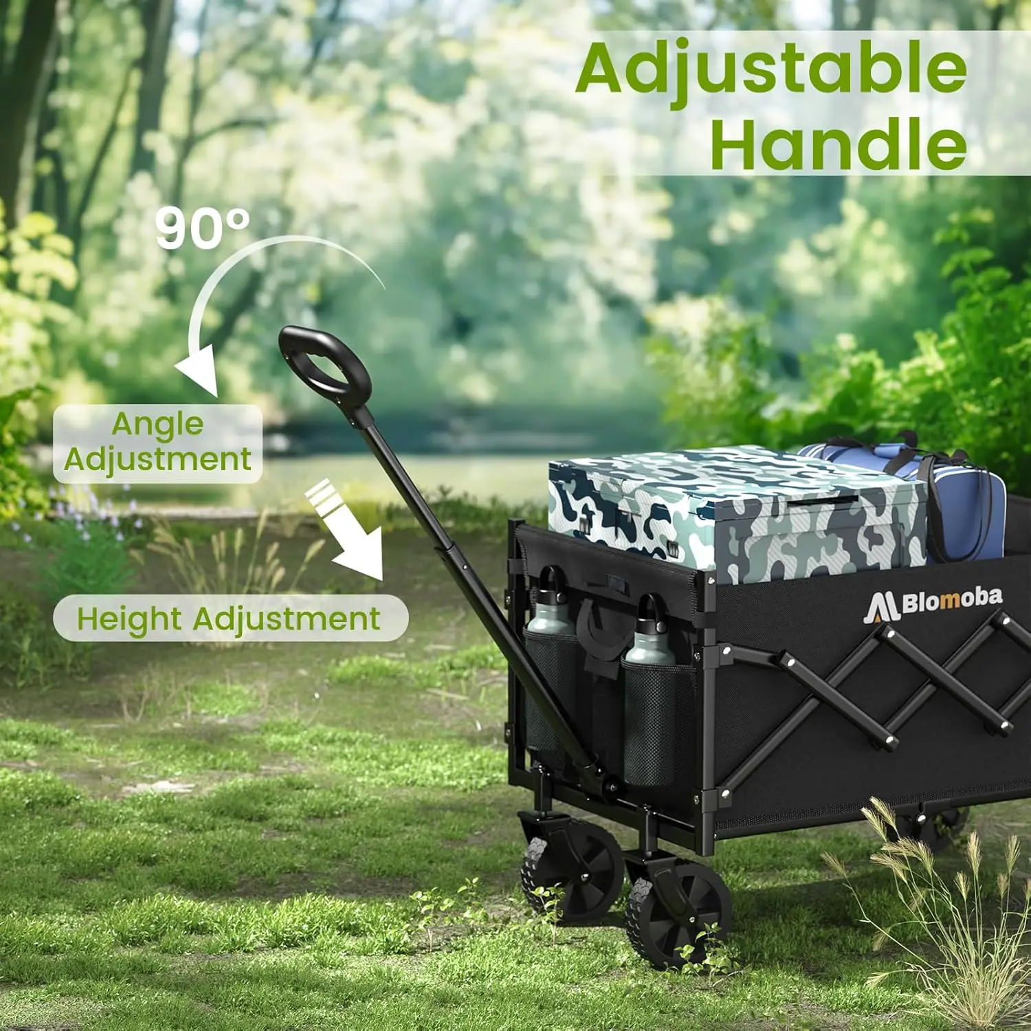 عربة عربة قابلة للطي بعجلات، سعة 220 رطلاً، أداة خفيفة الوزن قابلة للطي للتسوق والتخييم الرياضي