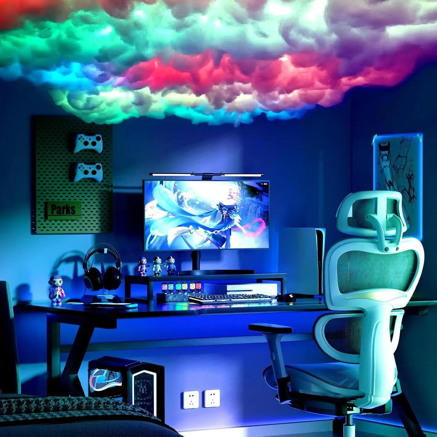 3D Thundercloud LED Strip Light, Music Sync Multicolor Changing Atmosphere Lamp for Bedroom Gaming Party (16.5 FT)