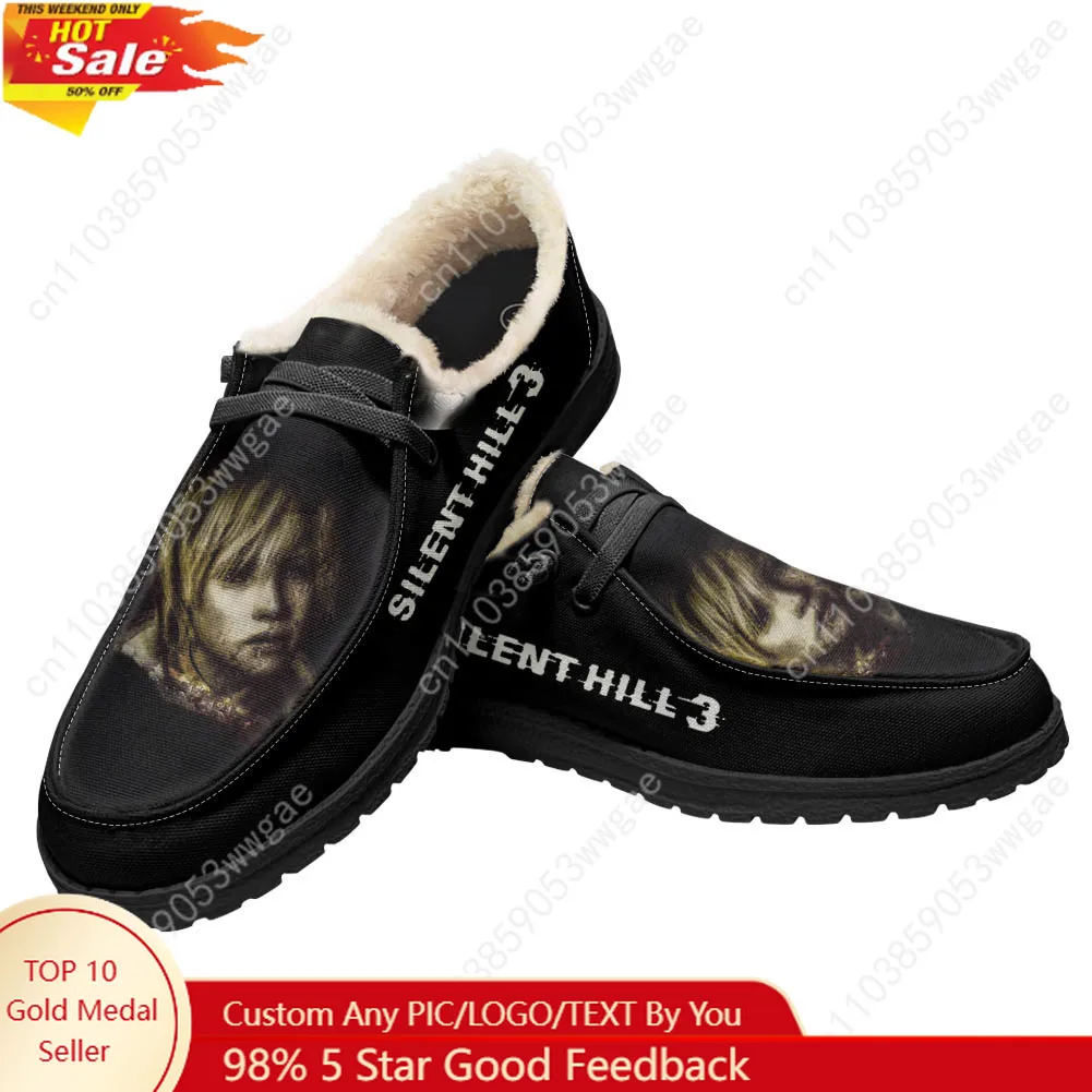 

Silent Hill 3, бархатные туфли на плоской подошве, мужская и женская модная теплая повседневная обувь, легкая обувь для дома и улицы, персонализированная обувь для пар