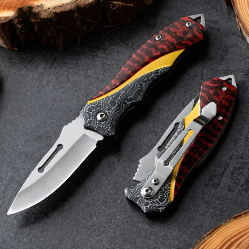 Camping Outdoor Straight Knife Jungle Camping Kitchen Fruit Knife ABS Handle Knife High Hardness Edc