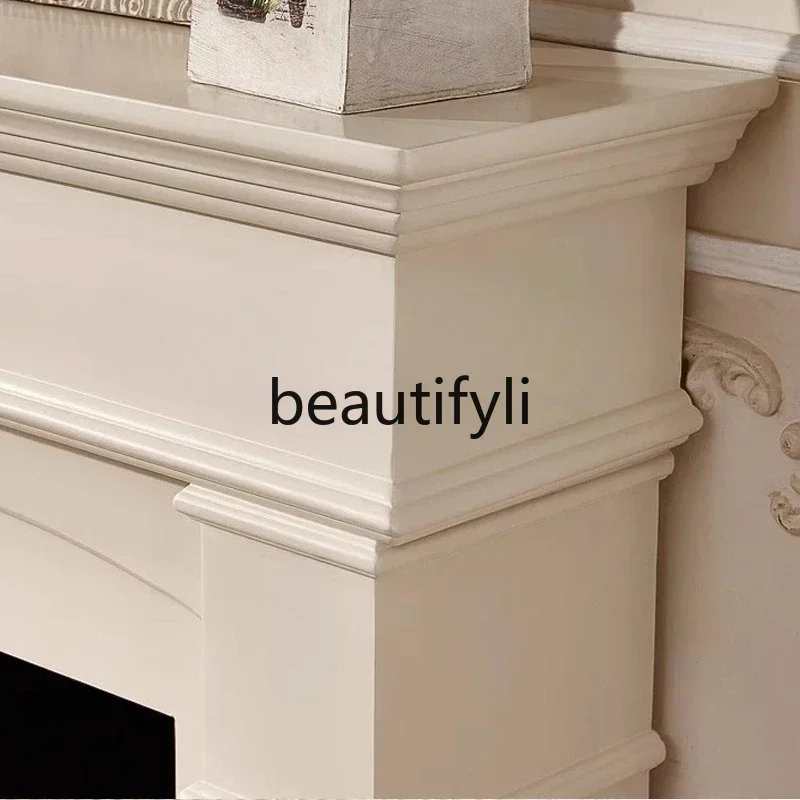 X S132 Украшение камина из цельного дерева, прихожая, входной шкаф, современный простой светильник, роскошный винтажный фон, настенный шкаф