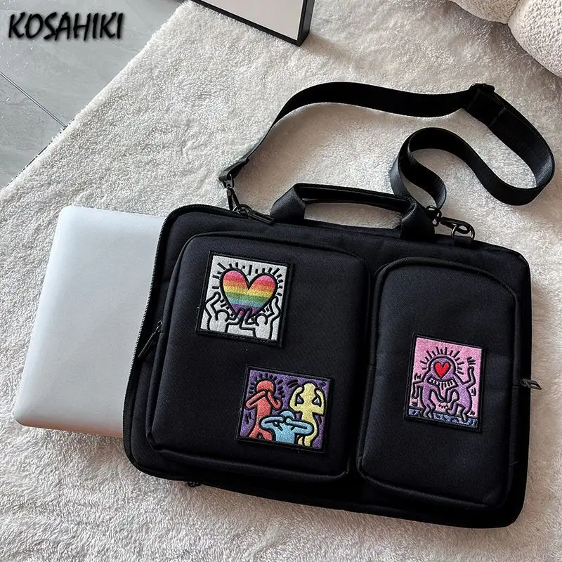 

Vintage Kawaii Cute Women Laptop Handbags Y2k Aesthetic All Match Trendy Top-Handle Bag Fashion Casual Shoulder Crossbody Bags
