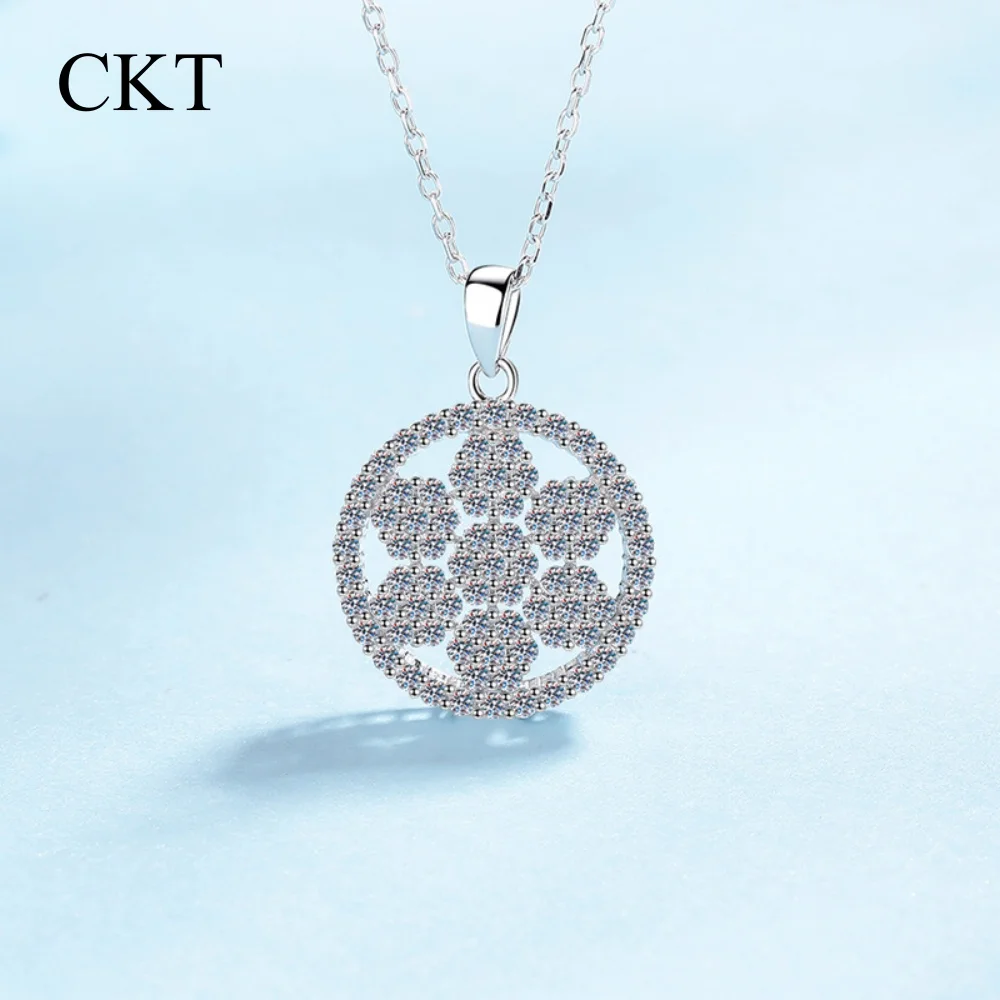 

Подарочное колье-подвеска CKT Platinum PT950 из белого золота 18 карат с муассанитом 1,185 карата для женщин, выращенный в лаборатории муассанит, изысканные свадебные украшения