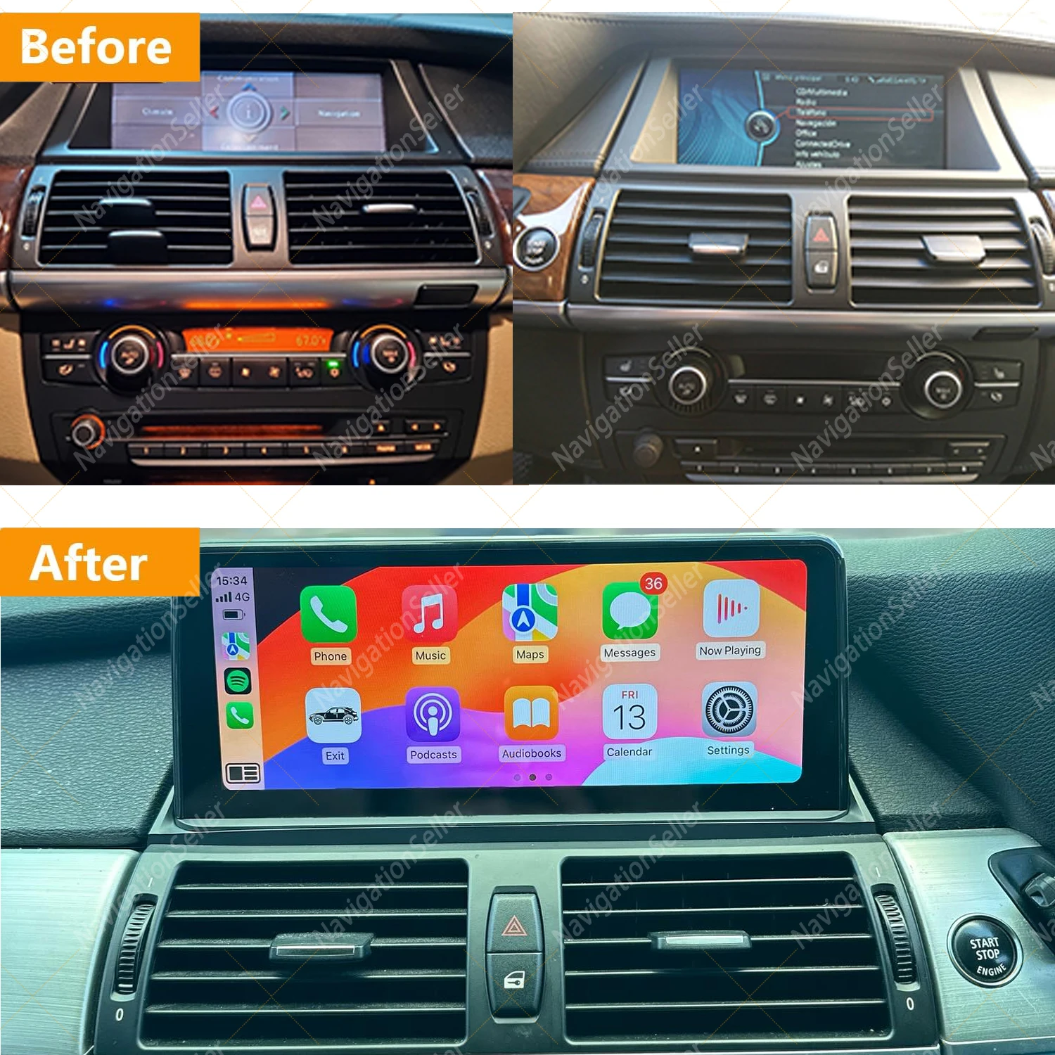 

Android CarPlay Touch Screen For BMW X5 E70 CCC CIC 2007-2013 CCC CIC Android Auto 10.25Display Wireless Multimedia Radio GPS BT