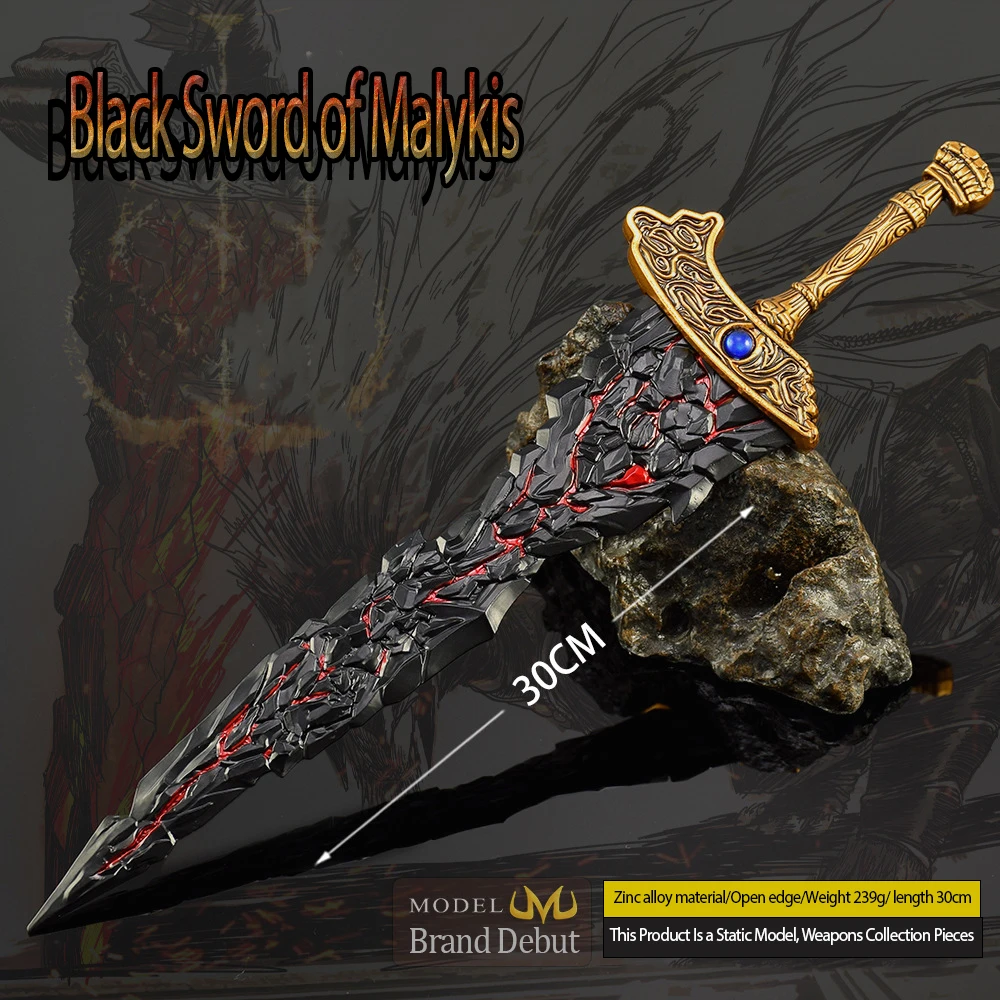 

Golden Tree Realm Maliketh's Black Blade 30CM Cursed Sword Replica - Dark Fantasy Boss Weapon Artifact Collectible