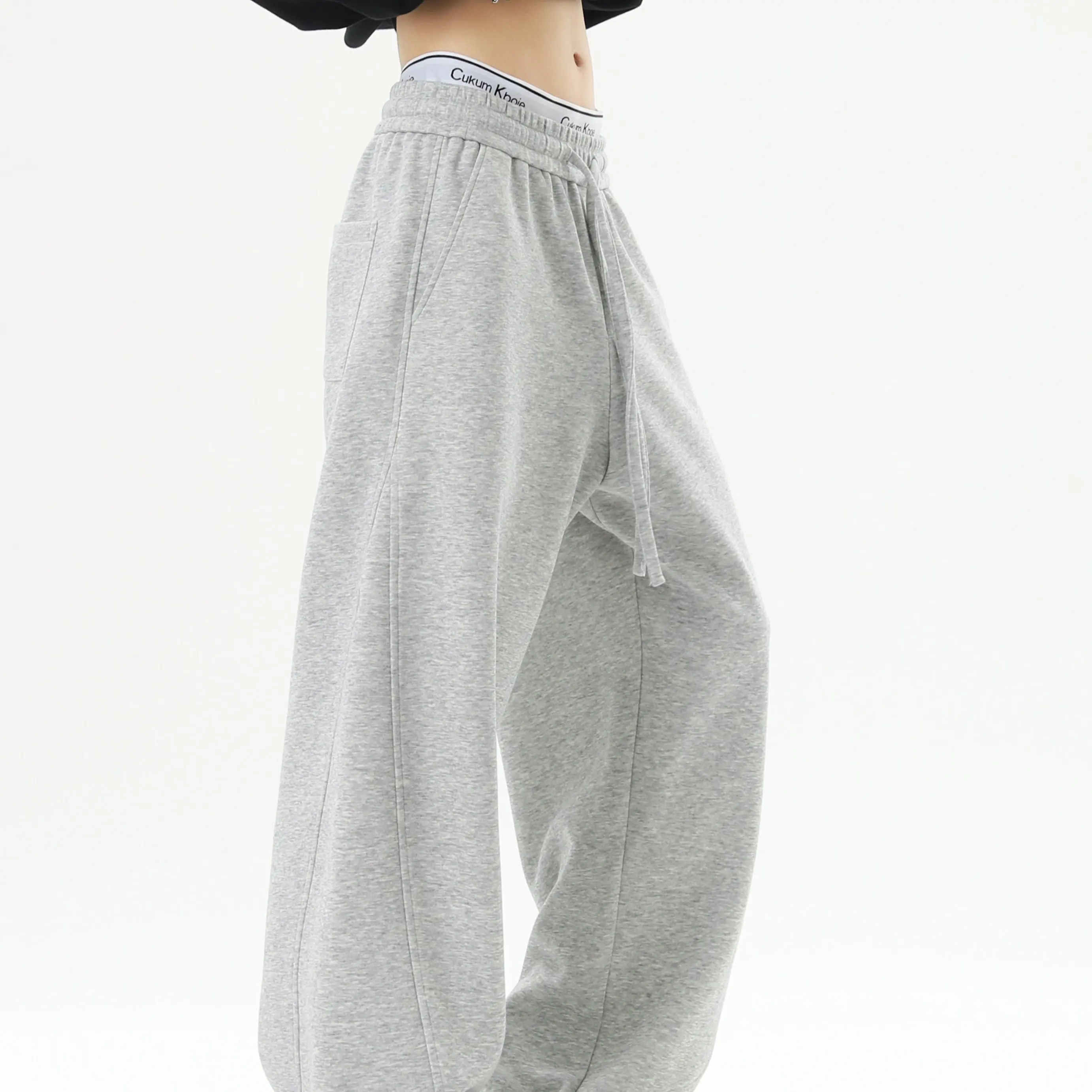 

Мужские и женские осенние трендовые широкие спортивные спортивные брюки для бега в американском стиле High Street, свободные повседневные прямые спортивные брюки