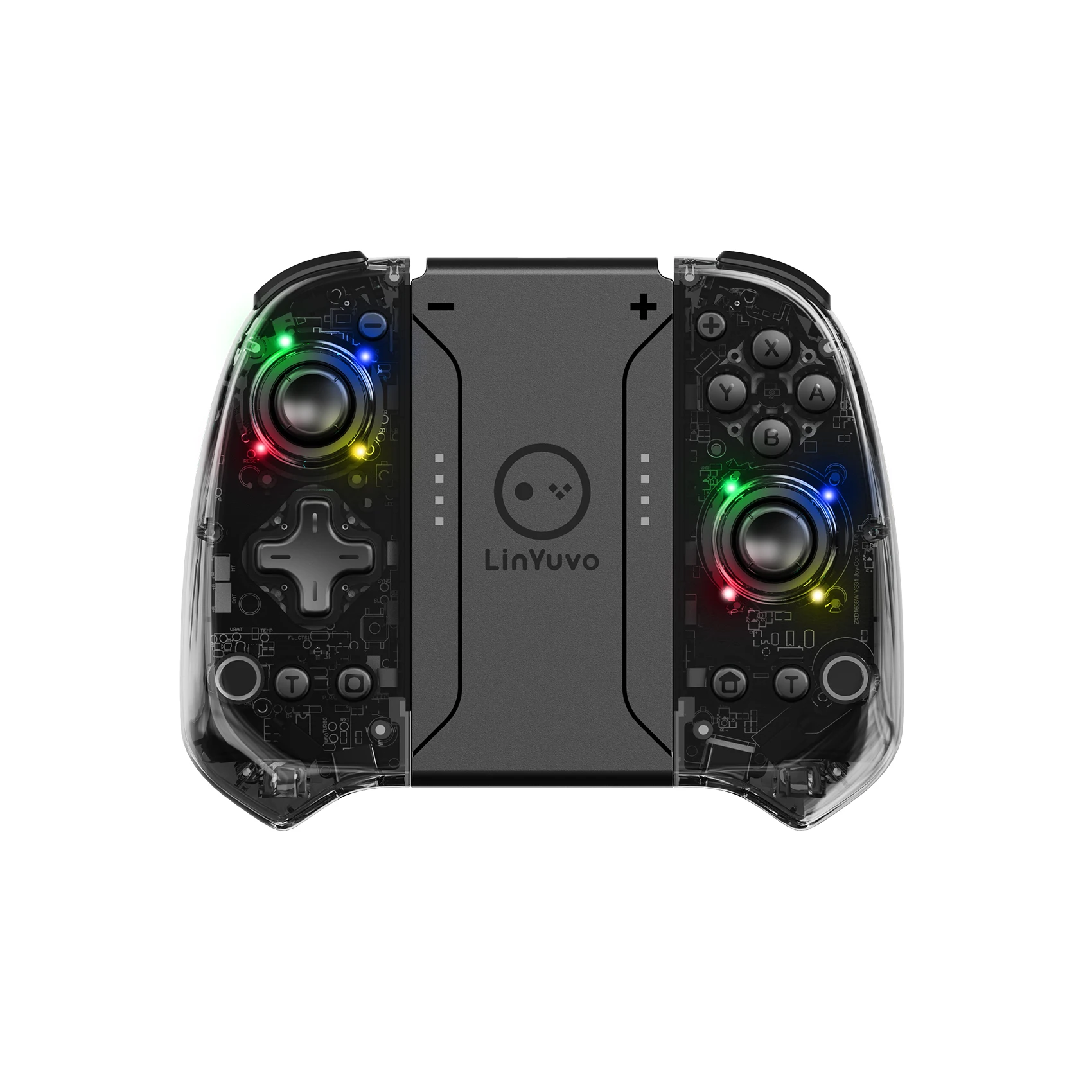 LinYuvo Transparent BT  controller Support Adjustable RGB Ring Light and Wake up Function for Switch KS 58