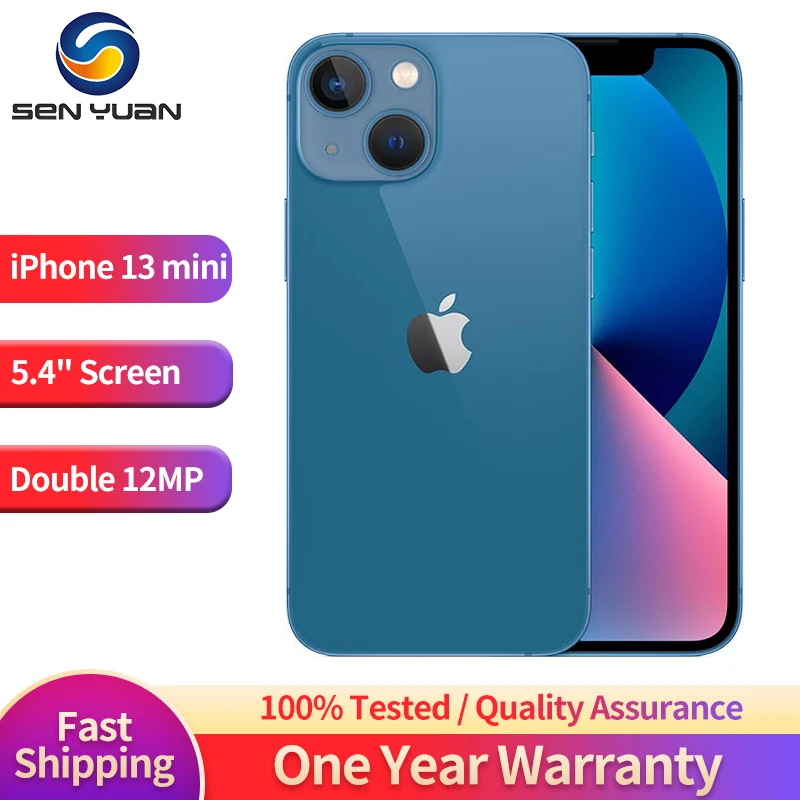 Apple iPhone 13 mini 128GB/256GB/512GB 5G LTE Face ID NFC IOS A15 Bionic Hexa Core 5.4'' Dual 12MP&12MP 4GB RAM