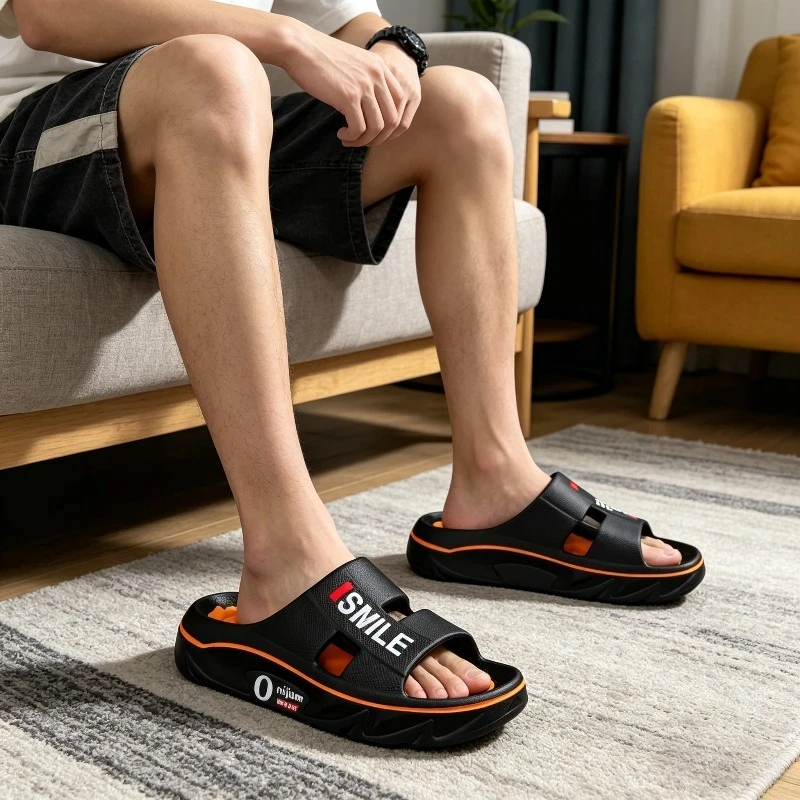 Summer New Men's Massage Slippers Indoor Outdoor Sandals Beach Men Casual Shoes Soft Slides Flip-flops Men Women Home Slippers