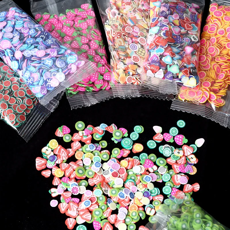 1000PCS Mixed Tier Obst Blatt Blumen Ton Füllstoff UV Harz Epoxy Form Füllungen für DIY Schmuck, Der Nagel Kunst dekorationen