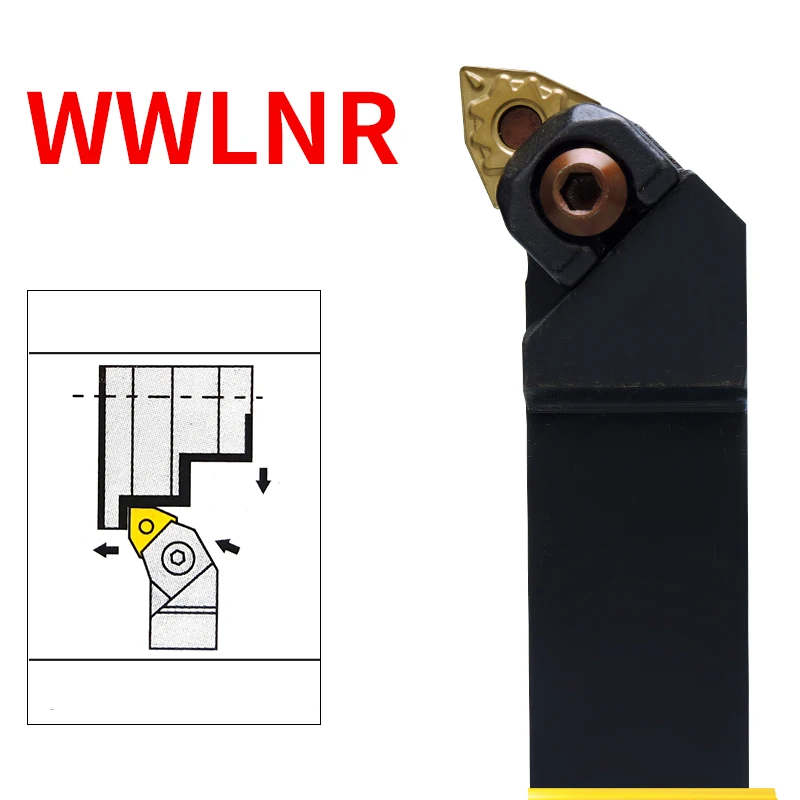 

WWLNR WWLNR2020K08 WWLNR2525M08 WWLNR3232 External Turning Tool Holder WNMG Carbide Inserts Lathe Bar CNC Cutting Tools Set