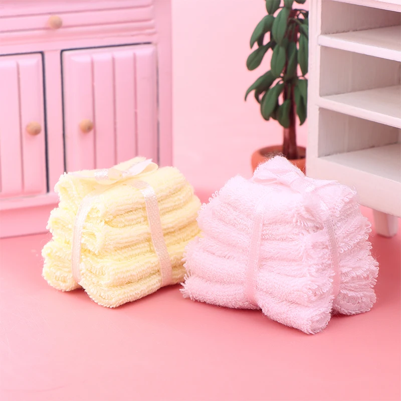 

1:12 Dollhouse Miniature Towel Bath Towel Model Bathroom Supplies For Doll House Home Decor Kids Pretend Play Toys