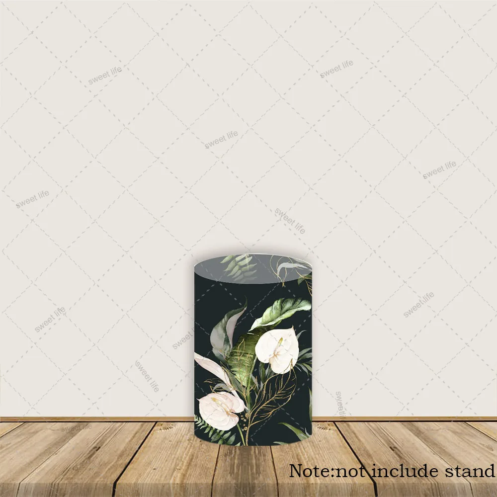 Foglie tropicali Copri cilindro per baby shower Sfondo Animali Oh Baby Circle Sfondo copri cilindro