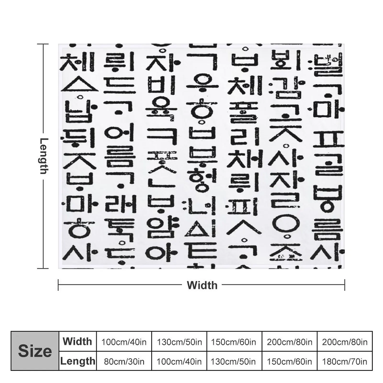 Korean language (Hun-Min-Jeong-Eum) Throw Blanket Sofas Plaid Summer Beddings Personalized Gift Blankets