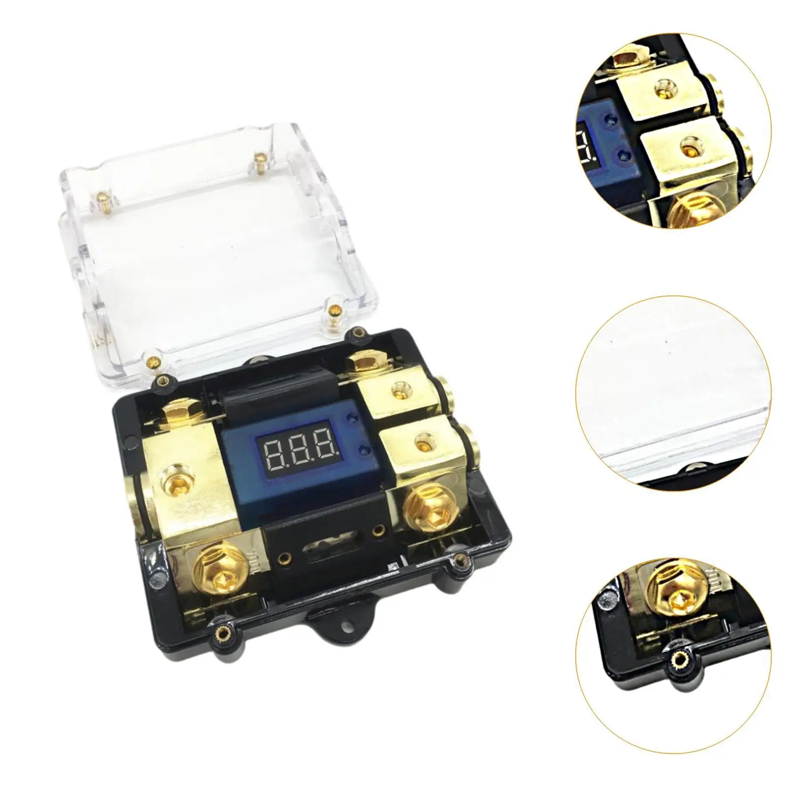 Inline ANL Fuse Holder Digital LED Voltage Display Automotive Distribution Block for Car Marine Yacht Audio Power Install view 5