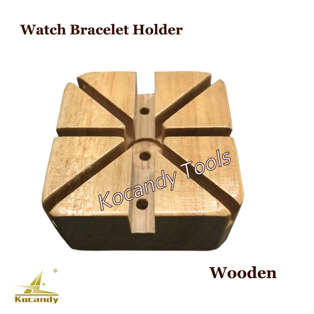 Wooden Watch Band Bracelet Strap Holder Link Pins Remover Watchmaker Repair Kit Tool